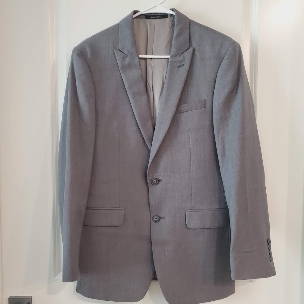 Men's Calvin Klein Gray Wool Suit Extreme Slim Fit